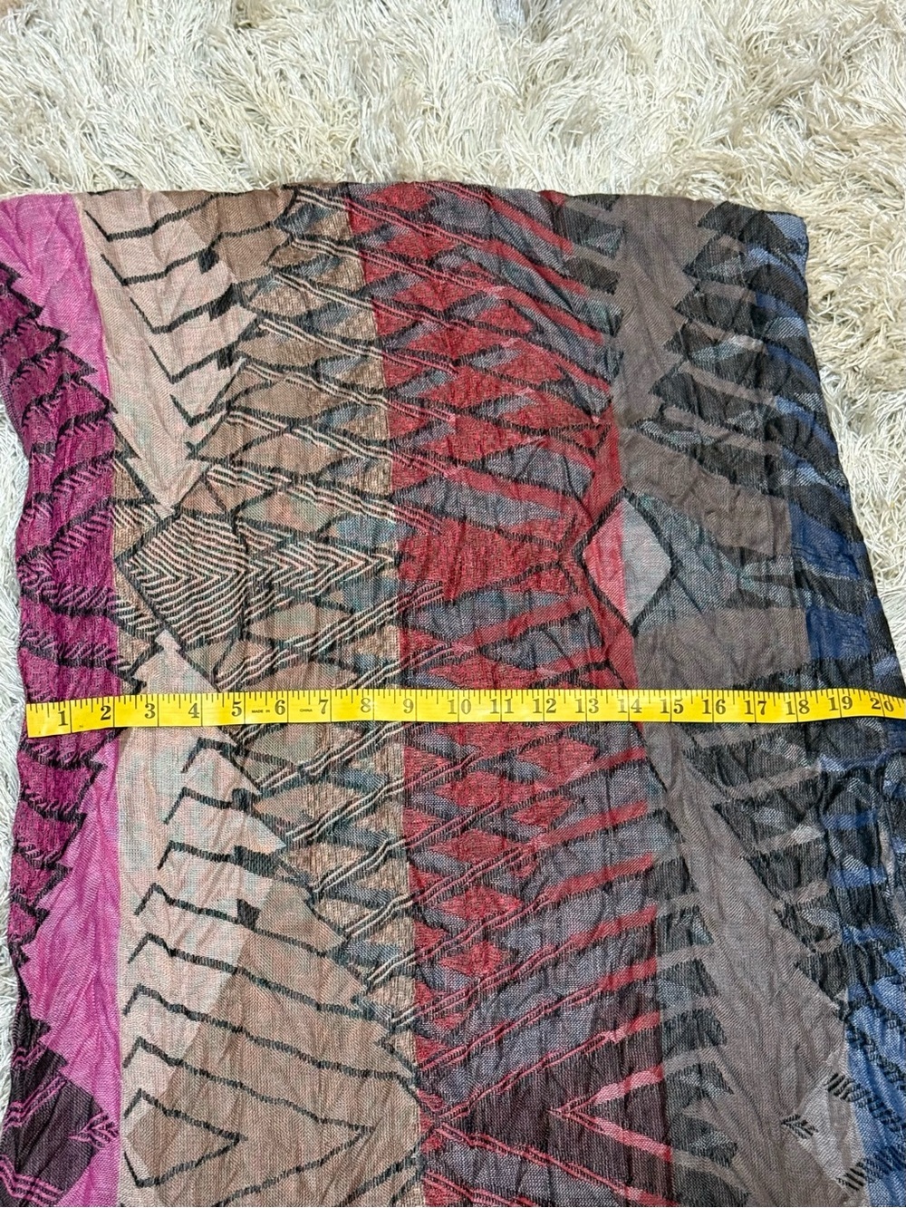 Boho Multicolor Infinity Scarf Geometric Tribal Print Lightweight Wrap Nordstrom - Picture 7 of 8
